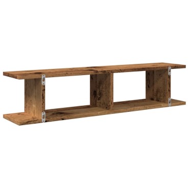 vidaXL Ραφιέρες Τοίχου 2 τεμ. Μαύρες 90x18x20cm Επεξεργ. Ξύλο
