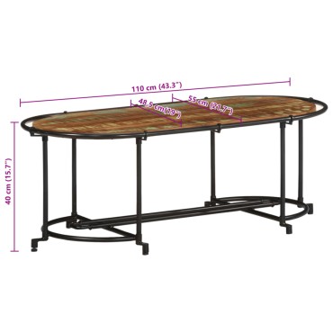 vidaXL Τραπεζάκι Σαλονιού 110x55x40cm από Μασίφ Ανακυκλωμένο Ξύλο 1 τεμ.