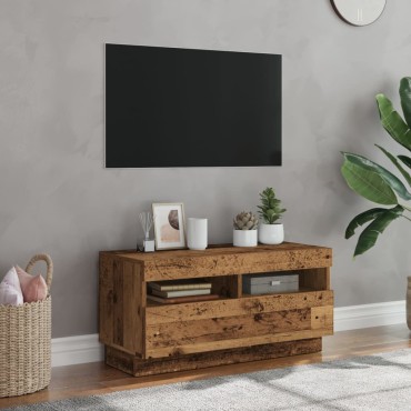 vidaXL Έπιπλο Τηλεόρασης LED Όψη Παλαιού Ξύλου 80x35x40cm Επεξ. Ξύλο