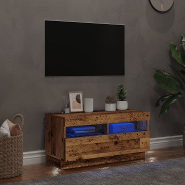 vidaXL Έπιπλο Τηλεόρασης LED Όψη Παλαιού Ξύλου 80x35x40cm Επεξ. Ξύλο