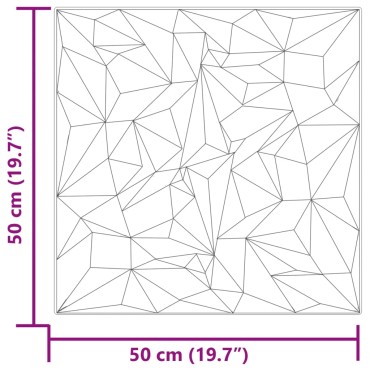 vidaXL Πάνελ Τοίχου 24 Τεμ. Πράσινη Σχ. Αμέθυστου 50x50εκ. 6 μ² XPS
