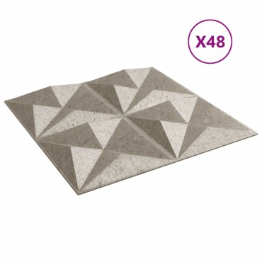 vidaXL Πάνελ Τοίχου 48 τεμ. Τσιμέντο Origami 50 x 50 εκ. 12 μ² από XPS