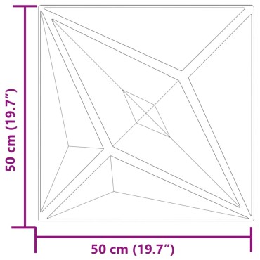 vidaXL Πάνελ Τοίχου 48 τεμ. Πράσινη Σχ. Αστέρι 50x50 εκ. 12 μ² XPS