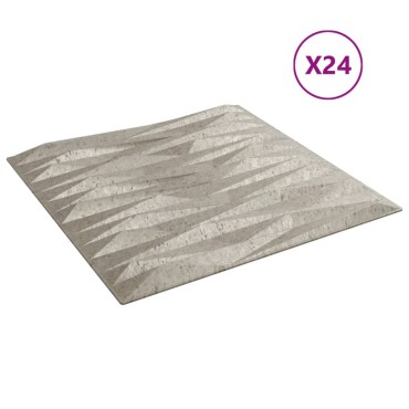 vidaXL Πάνελ Τοίχου 24 τεμ. Τσιμέντο Σχ. Πέτρα 50x50 εκ. 6 μ² από XPS