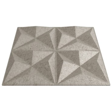 vidaXL Πάνελ Τοίχου 12 τεμ. Τσιμέντο Origami 50 x 50 εκ. 3 μ² XPS