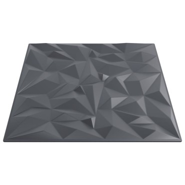 vidaXL Πάνελ Τοίχου 24 Τεμ. Γκρι Σχ. Αμέθυστου 50x50εκ. 6 μ² XPS