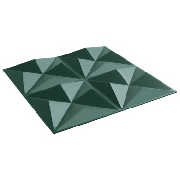 vidaXL Πάνελ Τοίχου 48 τεμ. Πράσινη Origami 50 x 50 εκ. 12 μ² από XPS