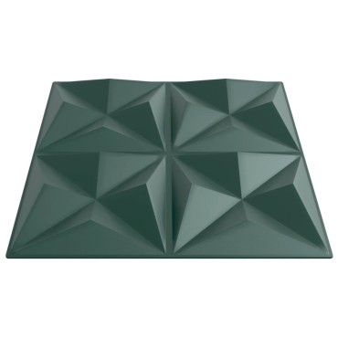 vidaXL Πάνελ Τοίχου 48 τεμ. Πράσινη Origami 50 x 50 εκ. 12 μ² από XPS