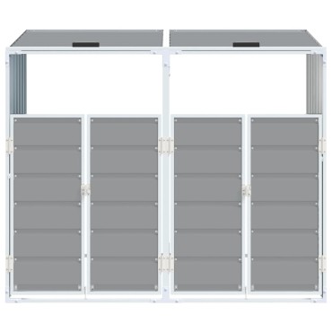 vidaXL Πλαίσιο Κάδων Απορριμμάτων Διπλό Κάδοι 144x81x113 εκ. Ατσάλι