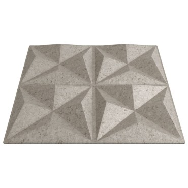 vidaXL Πάνελ Τοίχου 24 τεμ. Τσιμέντο Origami 50 x 50 εκ. 6 μ² από XPS