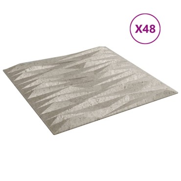 vidaXL Πάνελ Τοίχου 48 τεμ. Τσιμέντο Σχ. Πέτρα 50x50 εκ. 12 μ² από XPS