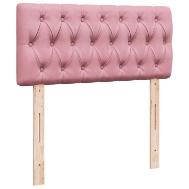 vidaXL Κρεβάτι Boxspring με Στρώμα Ροζ 80 x 200 εκ. Βελούδινο