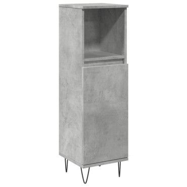 vidaXL Ντουλάπι Μπάνιου Γκρι Σκυροδέματος 30x30x100cm Επεξ. Ξύλο
