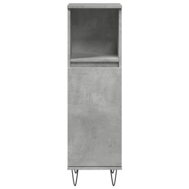 vidaXL Ντουλάπι Μπάνιου Γκρι Σκυροδέματος 30x30x100cm Επεξ. Ξύλο