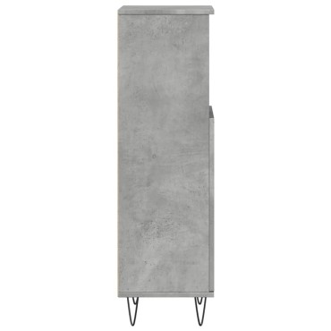 vidaXL Ντουλάπι Μπάνιου Γκρι Σκυροδέματος 30x30x100cm Επεξ. Ξύλο