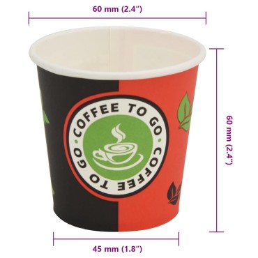 vidaXL Ποτήρια Καφέ μιας Χρήσης 1000 τεμ. 120 ml (4 oz) Χάρτινα