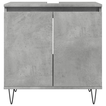 vidaXL Ντουλάπι Μπάνιου Γκρι Σκυροδεμ. 58x33x60cm Επεξεργ. Ξύλο