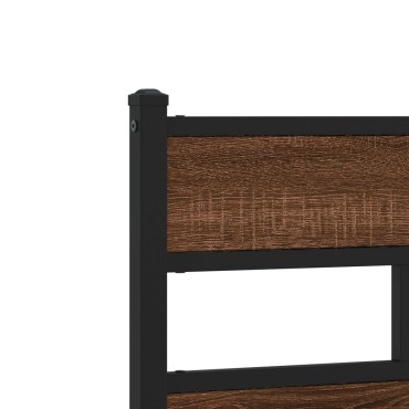vidaXL Σκελετός Κρεβ. Χωρίς Στρώμα Καφέ Δρυς 183x213 εκ. Μεταλλικό