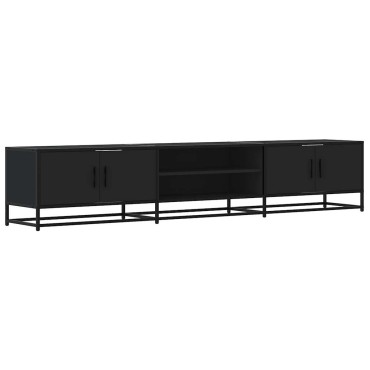vidaXL Έπιπλο Τηλεόρασης Μαύρο 210x35x41cm Επεξεργασμένο Ξύλο