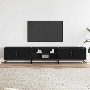 vidaXL Έπιπλο Τηλεόρασης Μαύρο 210x35x41cm Επεξεργασμένο Ξύλο