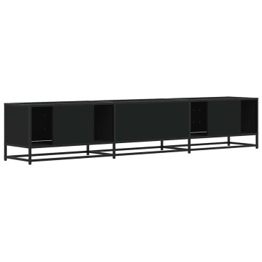 vidaXL Έπιπλο Τηλεόρασης Μαύρο 210x35x41cm Επεξεργασμένο Ξύλο