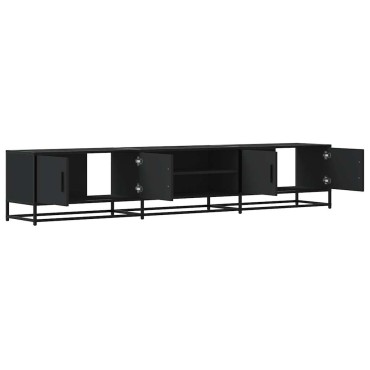 vidaXL Έπιπλο Τηλεόρασης Μαύρο 210x35x41cm Επεξεργασμένο Ξύλο
