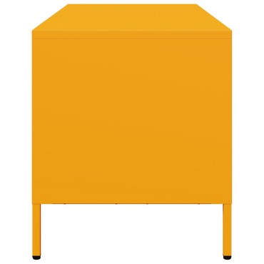 vidaXL Έπιπλο Τηλεόρασης Μουσταρδί 68x39x43,5cm Ατσάλι Ψυχρής Έλασης