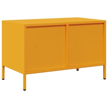 vidaXL Έπιπλο Τηλεόρασης Μουσταρδί 68x39x43,5cm Ατσάλι Ψυχρής Έλασης