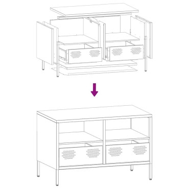 vidaXL Έπιπλο Τηλεόρασης Μουσταρδί 68x39x43,5cm Ατσάλι Ψυχρής Έλασης