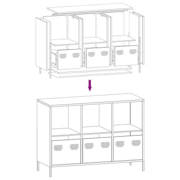 vidaXL Ντουλάπι Μουσταρδί 101,5x39x73,5cm από Χάλυβα Ψυχρής Έλασης 1 τεμ.
