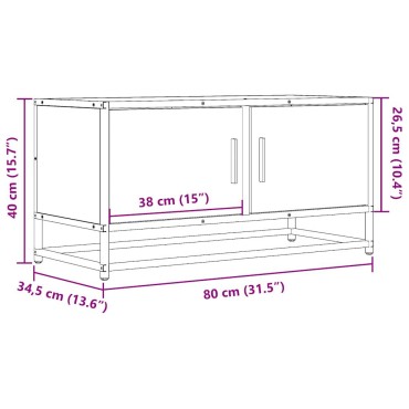 vidaXL Έπιπλο Τηλεόρασης Γκρι Sonoma 80x34,5x40cm Επεξ. Ξύλο