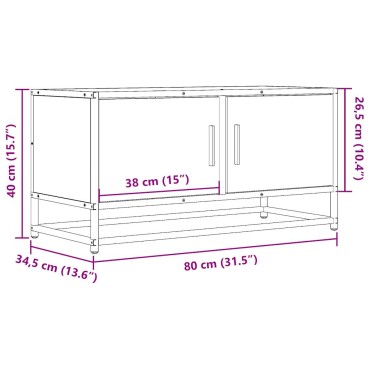 vidaXL Έπιπλο Τηλεόρασης Sonoma Δρυς 80x34,5x40cm Επεξ. Ξύλο/Μέταλλο