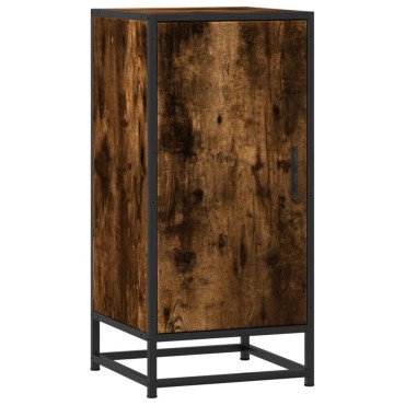 vidaXL Ραφιέρα Καπνιστή Δρυς 35,5x35x76cm Επεξ. Ξύλο + Μέταλλο 1 τεμ.