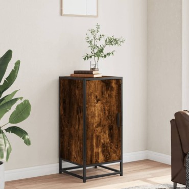 vidaXL Ραφιέρα Καπνιστή Δρυς 35,5x35x76cm Επεξ. Ξύλο + Μέταλλο 1 τεμ.