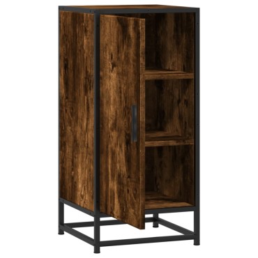 vidaXL Ραφιέρα Καπνιστή Δρυς 35,5x35x76cm Επεξ. Ξύλο + Μέταλλο 1 τεμ.