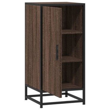 vidaXL Ραφιέρα Καφέ Δρυς 35,5x35x76cm Επεξ. Ξύλο + Μέταλλο 1 τεμ.