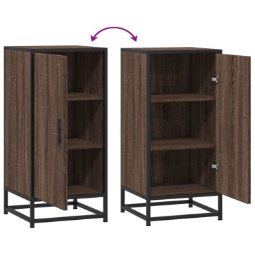 vidaXL Ραφιέρα Καφέ Δρυς 35,5x35x76cm Επεξ. Ξύλο + Μέταλλο 1 τεμ.