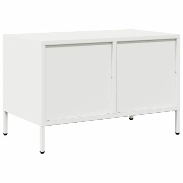 vidaXL Έπιπλο Τηλεόρασης Λευκό 68x39x43,5cm Ατσάλι Ψυχρής Έλασης