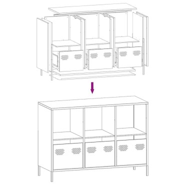 vidaXL Ντουλάπι Μαύρο 101,5x39x73,5cm από Χάλυβα Ψυχρής Έλασης 1 τεμ.