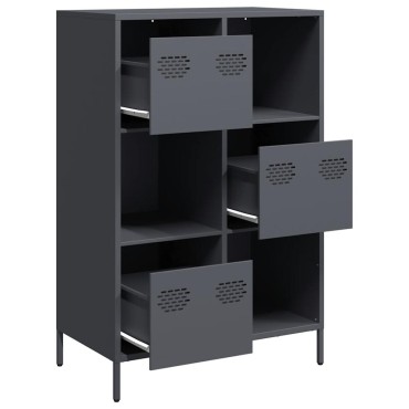 vidaXL Ντουλάπι Ανθρακί 68x39x103,5cm από Χάλυβα 1 τεμ.