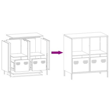 vidaXL Ντουλάπι Μαύρο 68x39x73,5cm από Χάλυβα Ψυχρής Έλασης 1 τεμ.