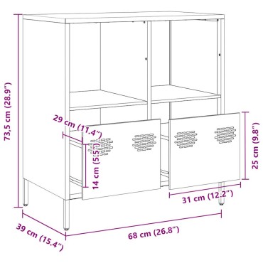 vidaXL Ντουλάπι Μαύρο 68x39x73,5cm από Χάλυβα Ψυχρής Έλασης 1 τεμ.