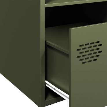 vidaXL Ντουλάπι Πράσινο Λαδί 35x39x103,5cm από Ατσάλι 1 τεμ.