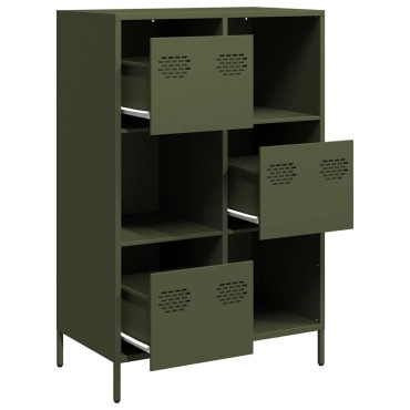 vidaXL Ντουλάπι Πράσινο Λαδί 68x39x103,5cm από Ατσάλι 1 τεμ.