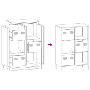vidaXL Ντουλάπι Μαύρο 68x39x103,5cm από Χάλυβα 1 τεμ.