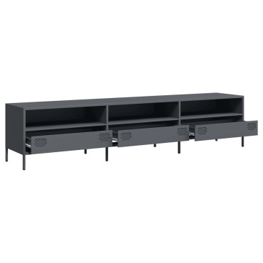 vidaXL Έπιπλο Τηλεόρασης Ανθρακί 202x39x43,5cm Ατσάλι Ψυχρής Έλασης