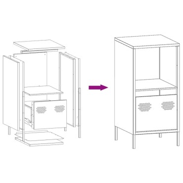 vidaXL Ντουλάπι Μαύρο 35x39x73,5cm από Χάλυβα Ψυχρής Έλασης 1 τεμ.