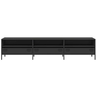 vidaXL Έπιπλο Τηλεόρασης Μαύρο 202x39x43,5cm Χάλυβας Ψυχρής Έλασης
