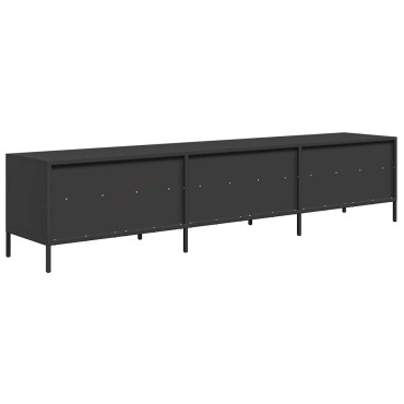 vidaXL Έπιπλο Τηλεόρασης Μαύρο 202x39x43,5cm Χάλυβας Ψυχρής Έλασης