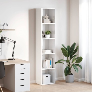 vidaXL Βιβλιοθήκη Γυαλιστερό Λευκό 40x30x189cm από Επεξ.Ξύλο 1 τεμ.